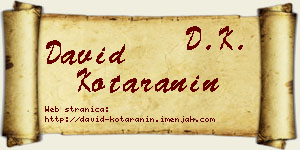 David Kotaranin vizit kartica